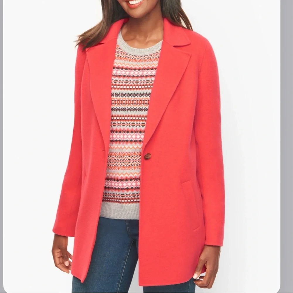 Talbots Double Faced Wool Blend Single Button Closure Blazer In Cayenne Size 6 - Picture 1 of 8